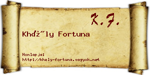 Khély Fortuna névjegykártya